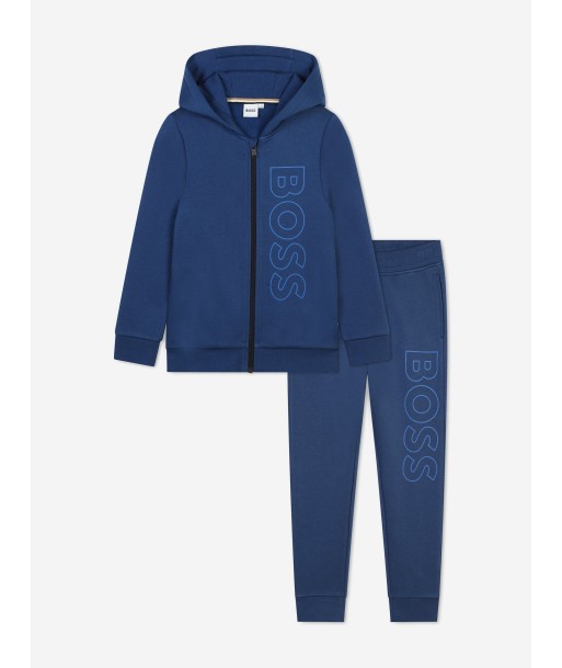 BOSS Boys Logo Tracksuit in Blue meilleur choix