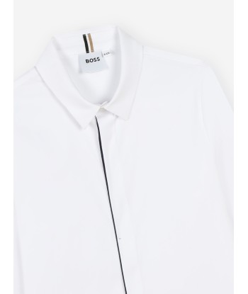 BOSS Boys Checked Shirt in White l'évolution des habitudes 