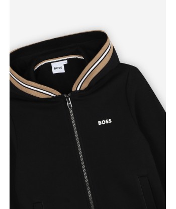 BOSS Boys Logo Zip Up Top in Black Jusqu'à 80% De Réduction