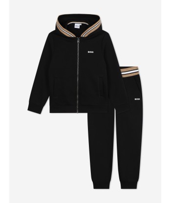 BOSS Boys Logo Tracksuit in Black livraison gratuite