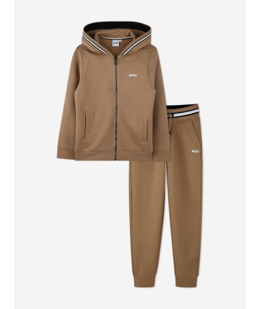 BOSS Boys Logo Tracksuit in Brown Amélioration de cerveau avec