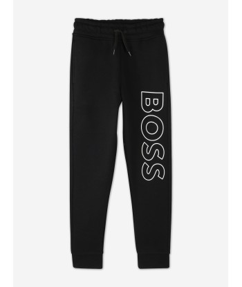 BOSS Boys Logo Tracksuit in Black de technologie