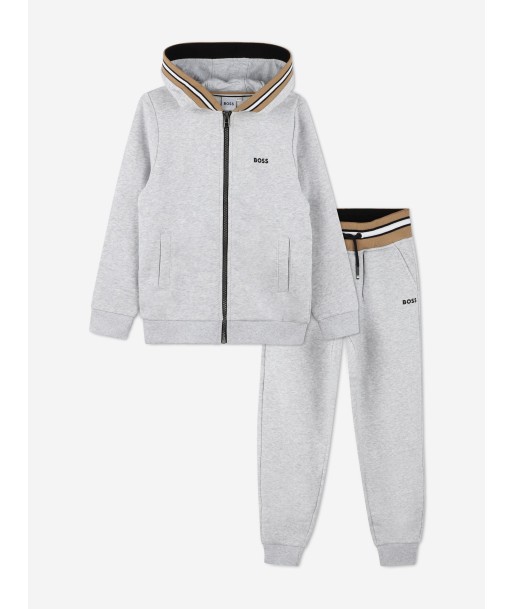 BOSS Boys Logo Tracksuit in Grey de l' environnement