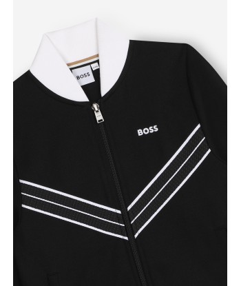 BOSS Boys Logo Zip Up Cardigan in Black sur le site 