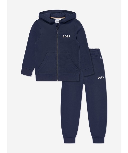 BOSS Boys Logo Tracksuit in Navy rembourrage situé sous