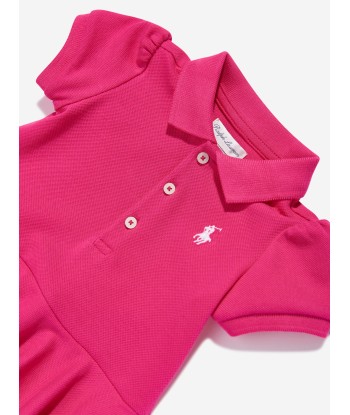 Ralph Lauren Baby Girls Peplum Romper in Pink les ligaments