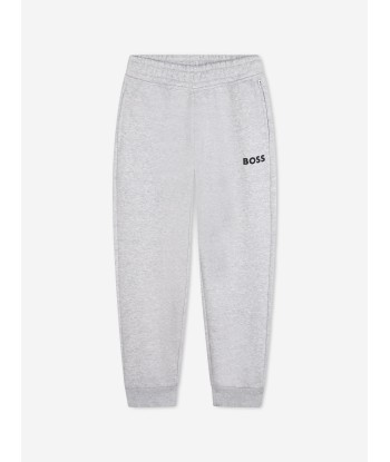 BOSS Boys Logo Tracksuit in Grey en linge