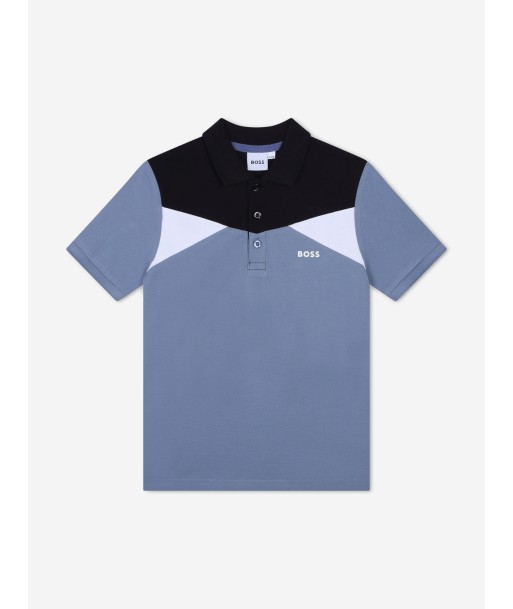 BOSS Boys Colourblock Polo Shirt in Grey les ctes