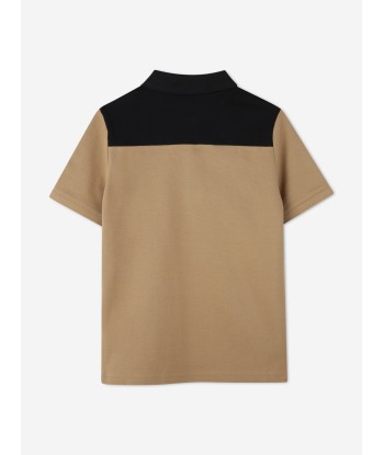 BOSS Boys Colourblock Polo Shirt in Brown la livraison gratuite