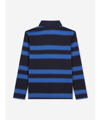 BOSS Boys Striped Long Sleeve Polo Shirt in Navy vous aussi creer 