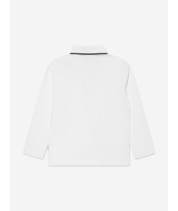 BOSS Boys Long Sleeve Polo Shirt in White Vous souhaitez 