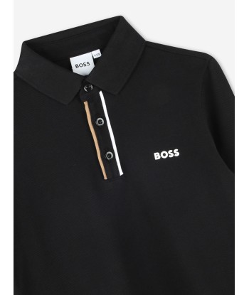 BOSS Boys Long Sleeve Polo Shirt in Black les ligaments