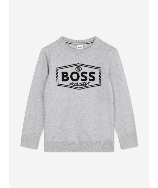 BOSS Boys Logo Jumper in Grey vous aussi creer 