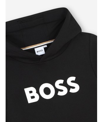 BOSS Boys Logo Hoodie in Black les muscles