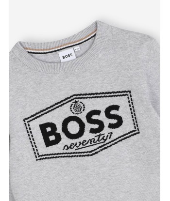 BOSS Boys Logo Jumper in Grey vous aussi creer 