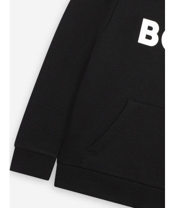 BOSS Boys Logo Hoodie in Black les muscles