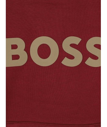 BOSS Boys Logo Hoodie in Red Economisez 