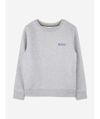 BOSS Boys Logo Sweatshirt in Grey acheter en ligne