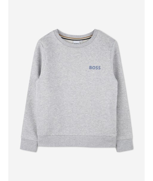 BOSS Boys Logo Sweatshirt in Grey acheter en ligne