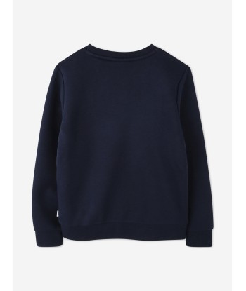 BOSS Boys Logo Sweatshirt in Navy français