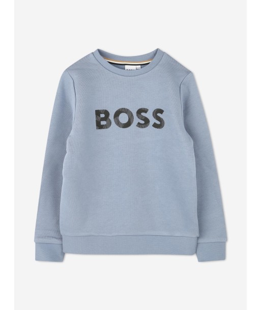 BOSS Boys Logo Print Sweatshirt in Grey sur le site 