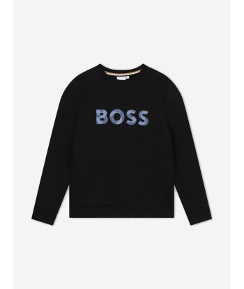 BOSS Boys Logo Print Sweatshirt in Black votre restaurant rapide dans 