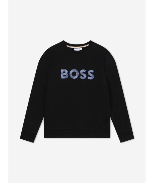 BOSS Boys Logo Print Sweatshirt in Black votre restaurant rapide dans 