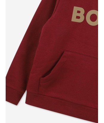 BOSS Boys Logo Hoodie in Red Economisez 