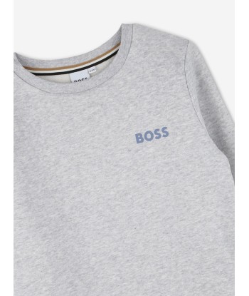 BOSS Boys Logo Sweatshirt in Grey acheter en ligne