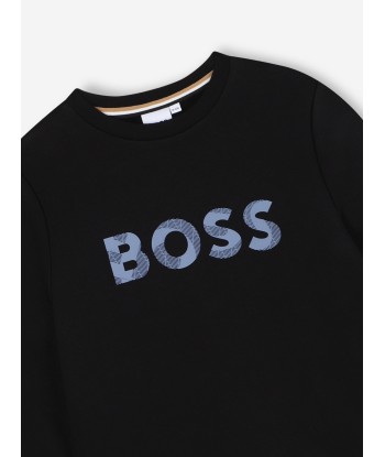 BOSS Boys Logo Print Sweatshirt in Black votre restaurant rapide dans 