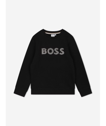 BOSS Boys Logo Sweatshirt in Black Fin de série