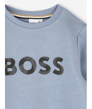 BOSS Boys Logo Print Sweatshirt in Grey sur le site 