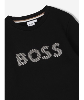 BOSS Boys Logo Sweatshirt in Black Fin de série