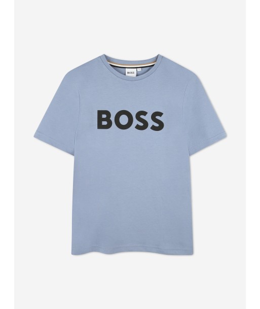 BOSS Boys Logo Print T-Shirt in Grey ouvre sa boutique