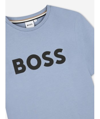 BOSS Boys Logo Print T-Shirt in Grey ouvre sa boutique