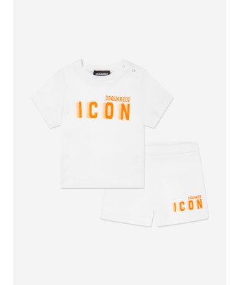 Dsquared2 Baby Icon Short Set in White Economisez 