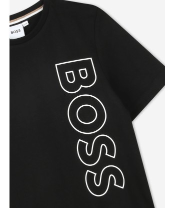 BOSS Boys Logo Print T-Shirt in Black Découvrez la collection