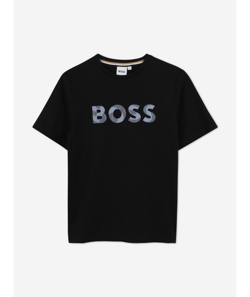 BOSS Boys Logo T-Shirt in Black pas chere