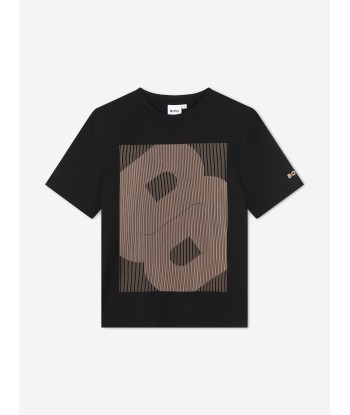 BOSS Boys Double B Logo T-Shirt in Black En savoir plus