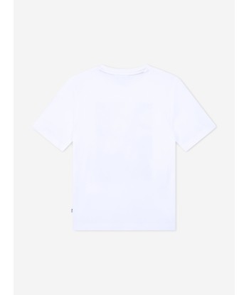 BOSS Boys Graphic Print T-Shirt in White ou a consommer sur place