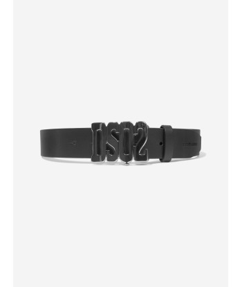 Dsquared2 Kids Leather Logo Belt in Black solde