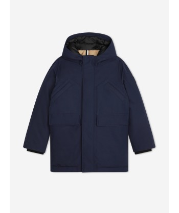 BOSS Boys Hooded Parka in Navy Comparez et commandez 