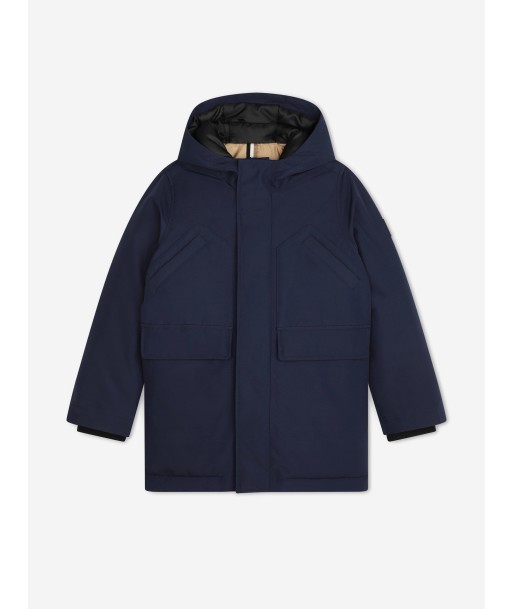 BOSS Boys Hooded Parka in Navy Comparez et commandez 