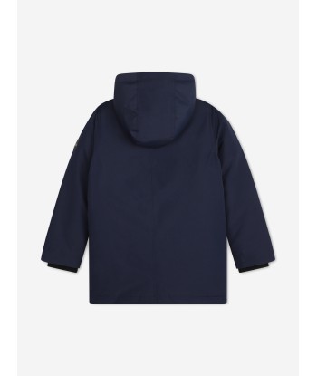 BOSS Boys Hooded Parka in Navy Comparez et commandez 