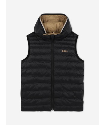 BOSS Boys Reversible Gilet in Brown Toutes les collections ici