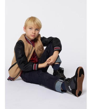 BOSS Kids Wool Bomber Jacket in Brown Voir les baskets