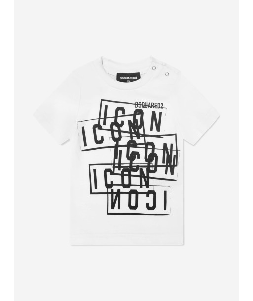 Dsquared2 Baby Multi Icon Logo T-Shirt in White acheter en ligne