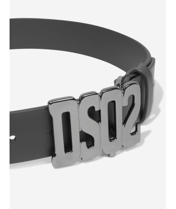 Dsquared2 Kids Leather Logo Belt in Black solde