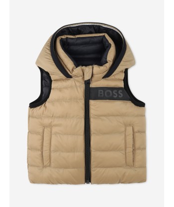 BOSS Baby Boys Reversible Puffer Gilet in Beige Venez découvrir notre 