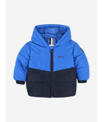 BOSS Baby Boys Two-Tone Puffer Jacket in Blue Livraison rapide